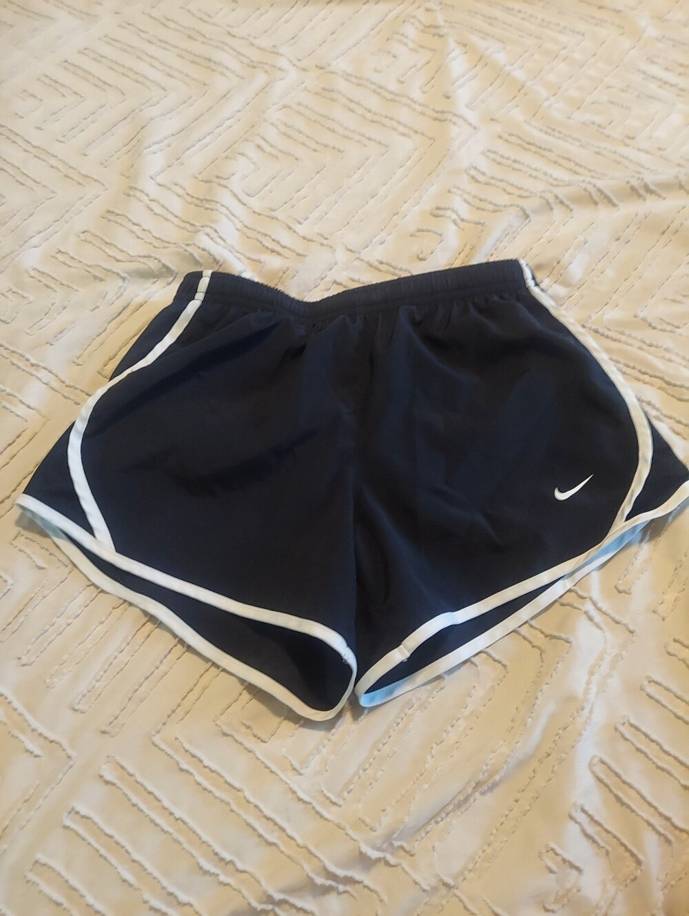 Nike Dri-FIT Tempo Running Shorts Black White Trim Size Medium